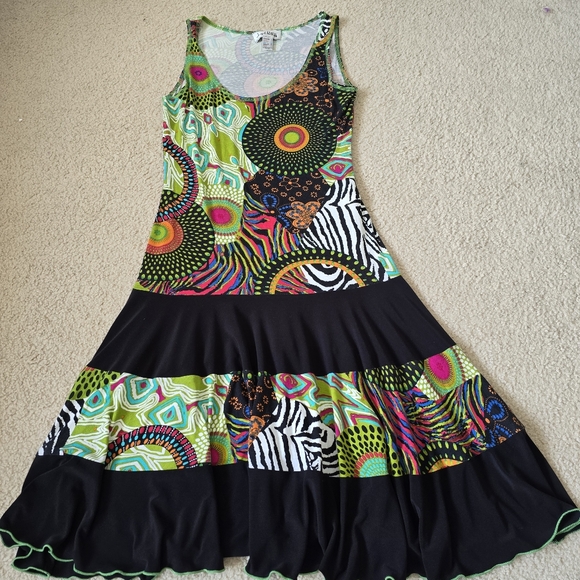 Joseph Ribkoff Dresses & Skirts - Vintage Joseph Ribkoff Abstract Print Sleeveless Dress Size 2 XS Small